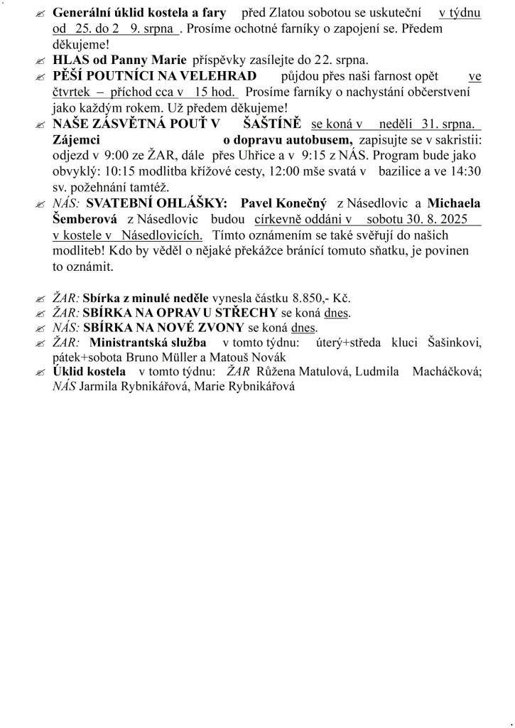 20a neděle v&nbsp;mezidobí 25