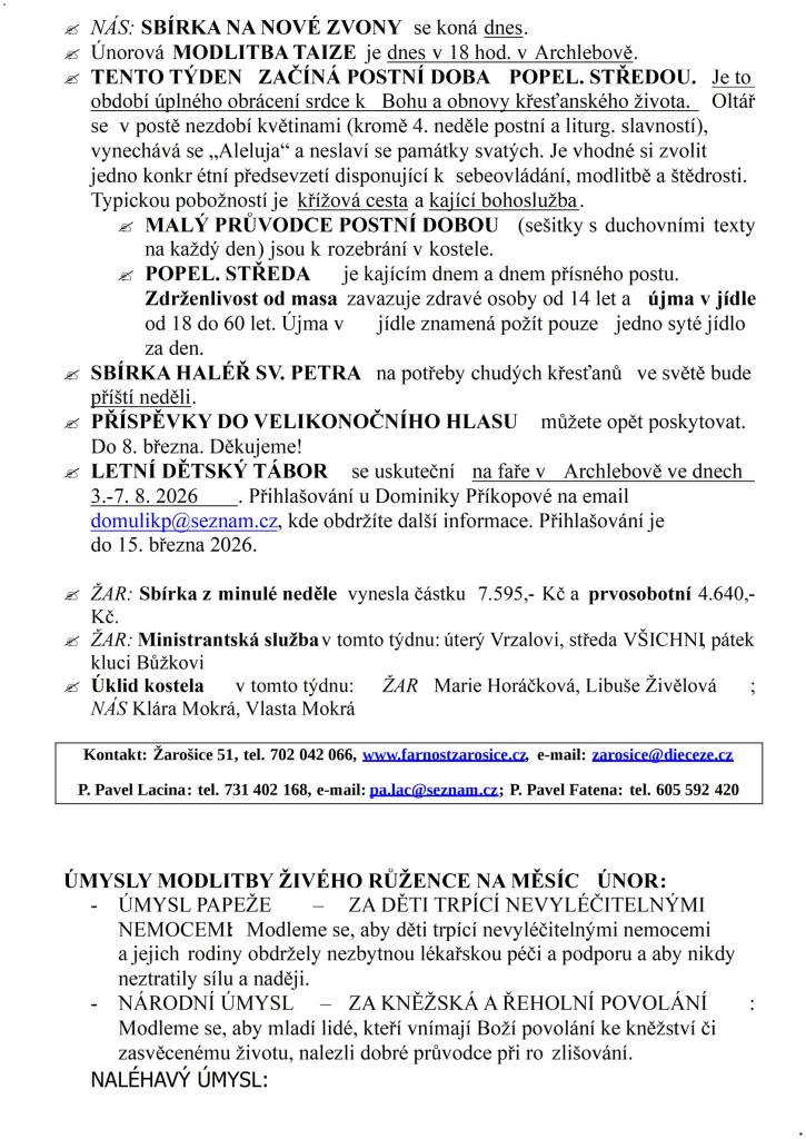6a neděle v&nbsp;mezidobí 26
