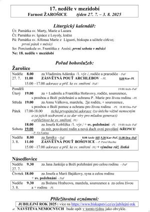 17 neděle v mezidobí 25