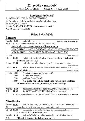 22 neděle v mezidobí 25