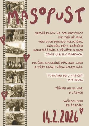 masopustní průvod v maskách