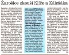 Žarošice zkouší Klíče a Zálešáka